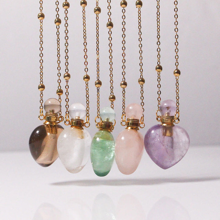 Collar con difusor de aceites esenciales de cristal Olivenorma con forma de corazón