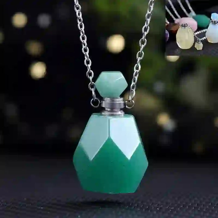 Collar con difusor de aceites esenciales Olivenorma con frasco de perfume de corte cuadrado