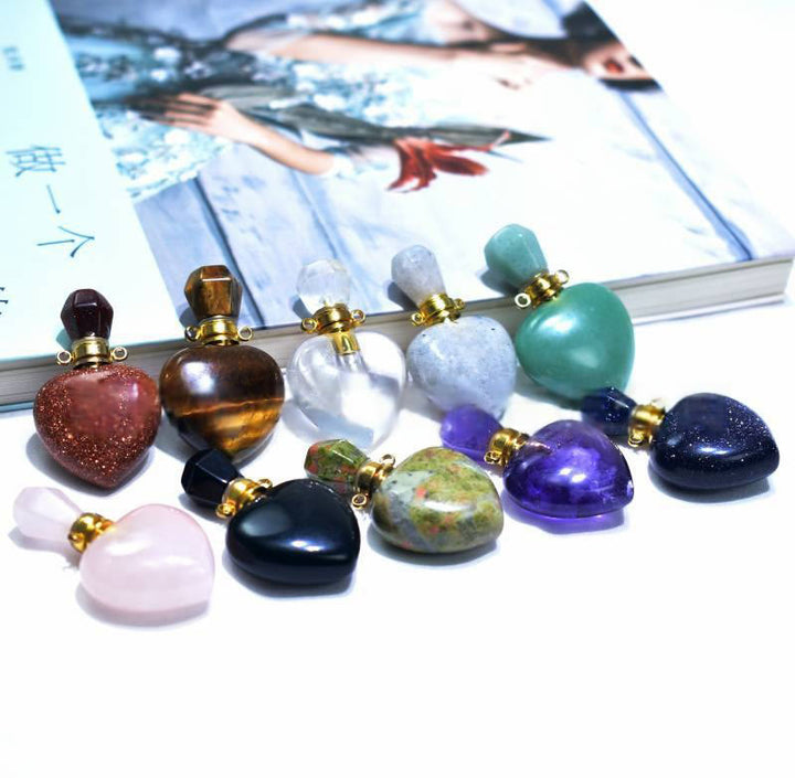 Collar con difusor de aceites esenciales de cristal Olivenorma Love Bottle