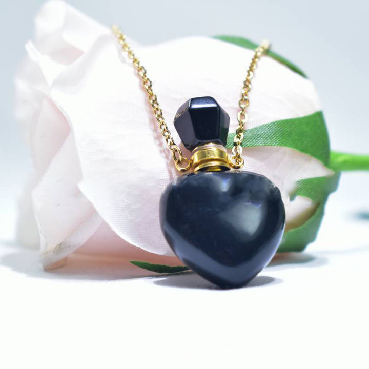 Collar con difusor de aceites esenciales de cristal Olivenorma Love Bottle
