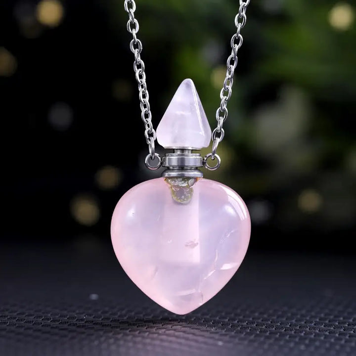Collar con difusor de aceites esenciales de cristal Olivenorma Love Bottle