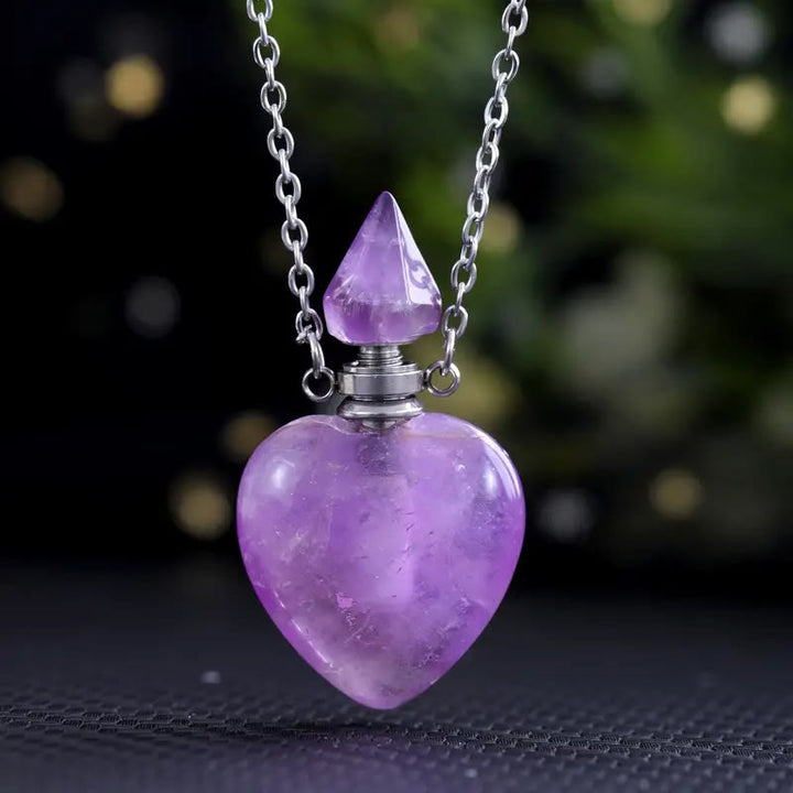Collar con difusor de aceites esenciales de cristal Olivenorma Love Bottle