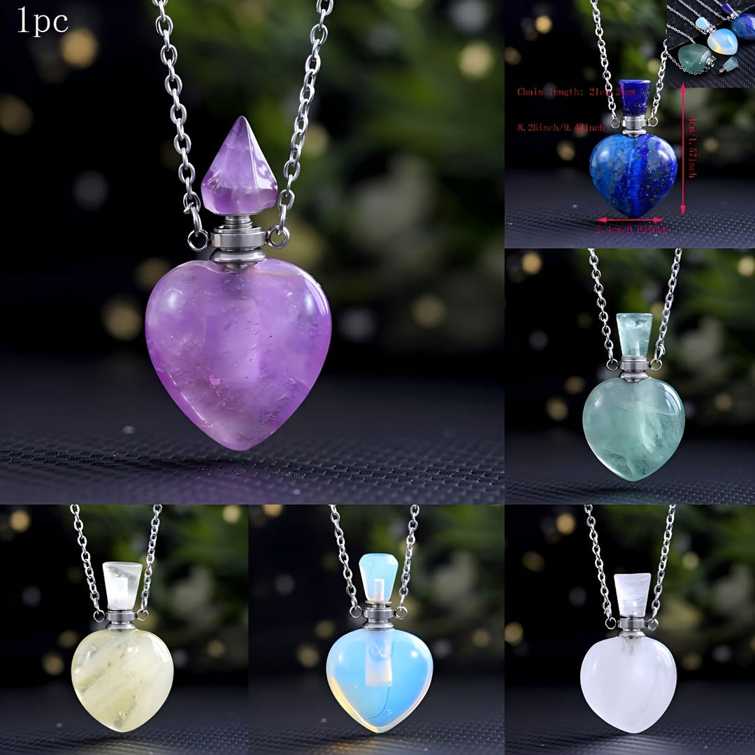 Collar con difusor de aceites esenciales de cristal Olivenorma Love Bottle