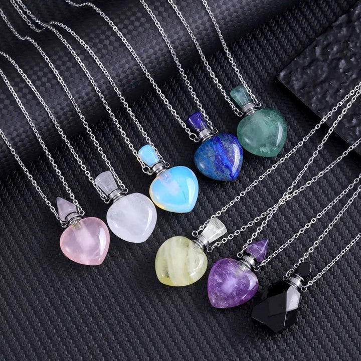 Collar con difusor de aceites esenciales de cristal Olivenorma Love Bottle