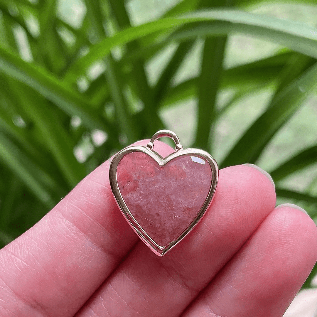Collar de acero inoxidable con colgante de corazón de cristal de Olivenorma