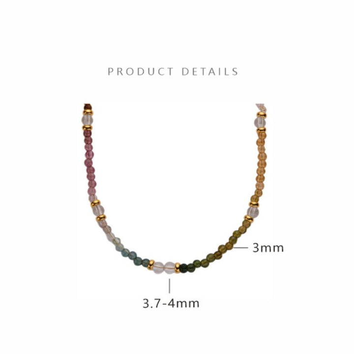 Pulsera de cuentas de turmalina natural de 3 mm de Olivenorma