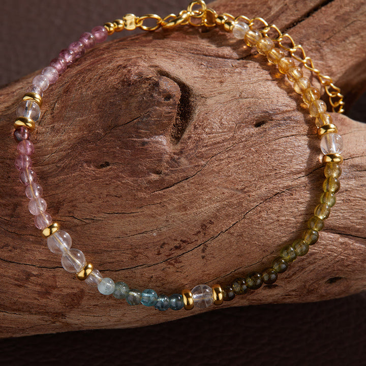 Pulsera de cuentas de turmalina natural de 3 mm de Olivenorma