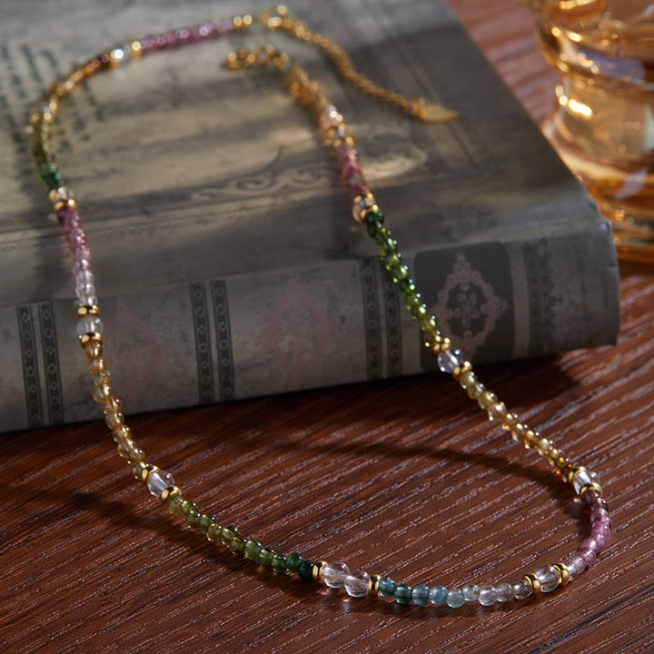 Pulsera de cuentas de turmalina natural de 3 mm de Olivenorma