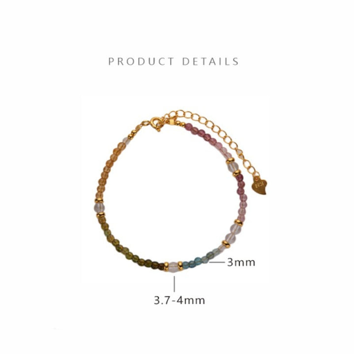 Pulsera de cuentas de turmalina natural de 3 mm de Olivenorma