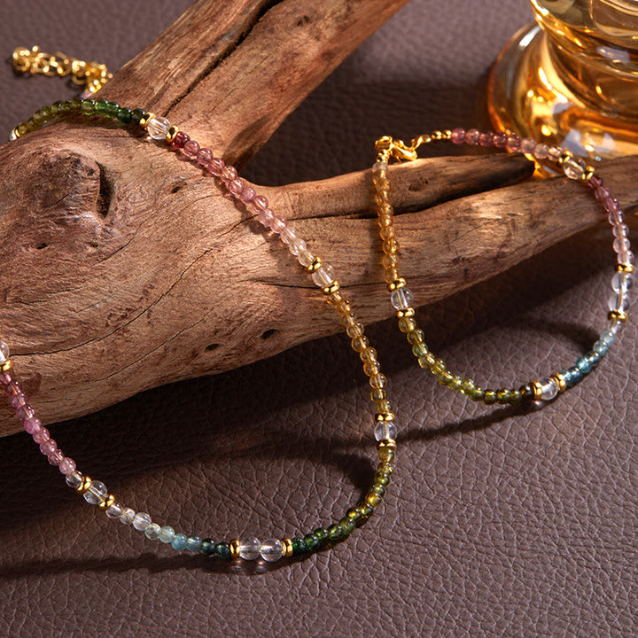 Pulsera de cuentas de turmalina natural de 3 mm de Olivenorma