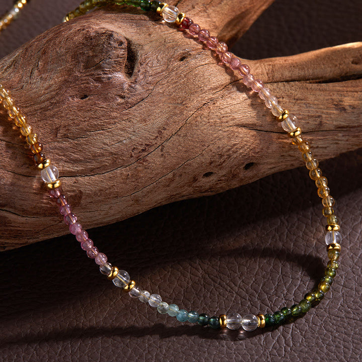 Pulsera de cuentas de turmalina natural de 3 mm de Olivenorma