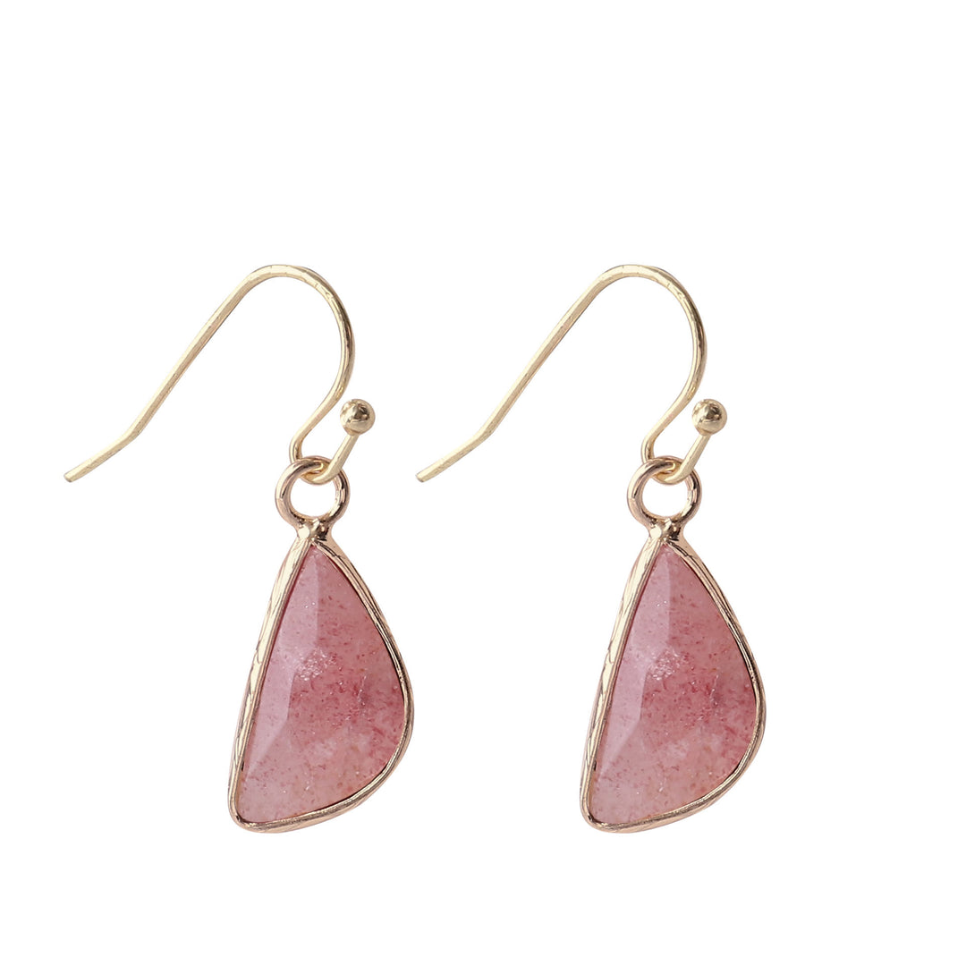 Pendientes de cristal de Olivenorma con corte semicircular y ángulo romo