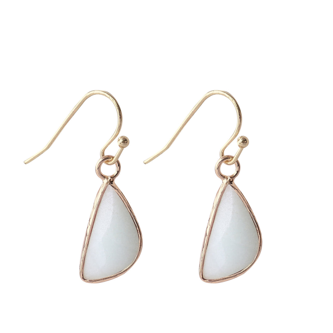 Pendientes de cristal de Olivenorma con corte semicircular y ángulo romo