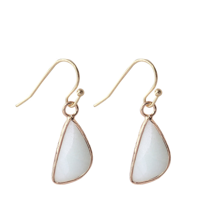Pendientes de cristal de Olivenorma con corte semicircular y ángulo romo