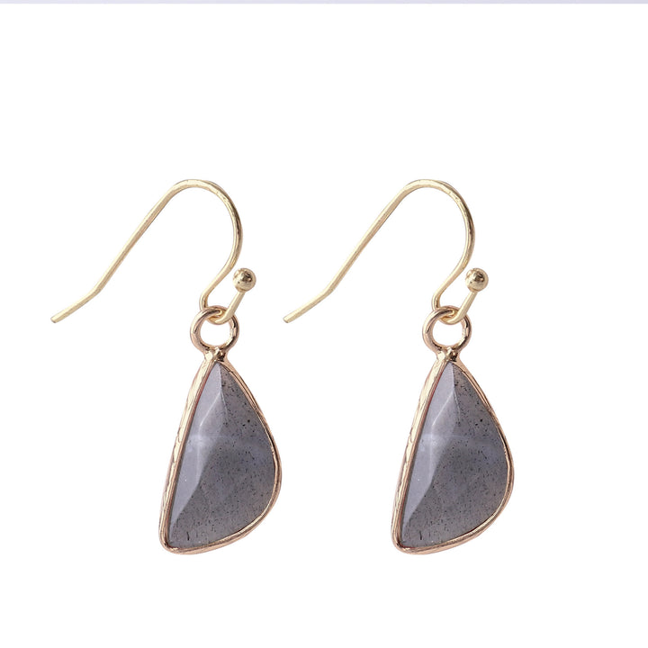 Pendientes de cristal de Olivenorma con corte semicircular y ángulo romo