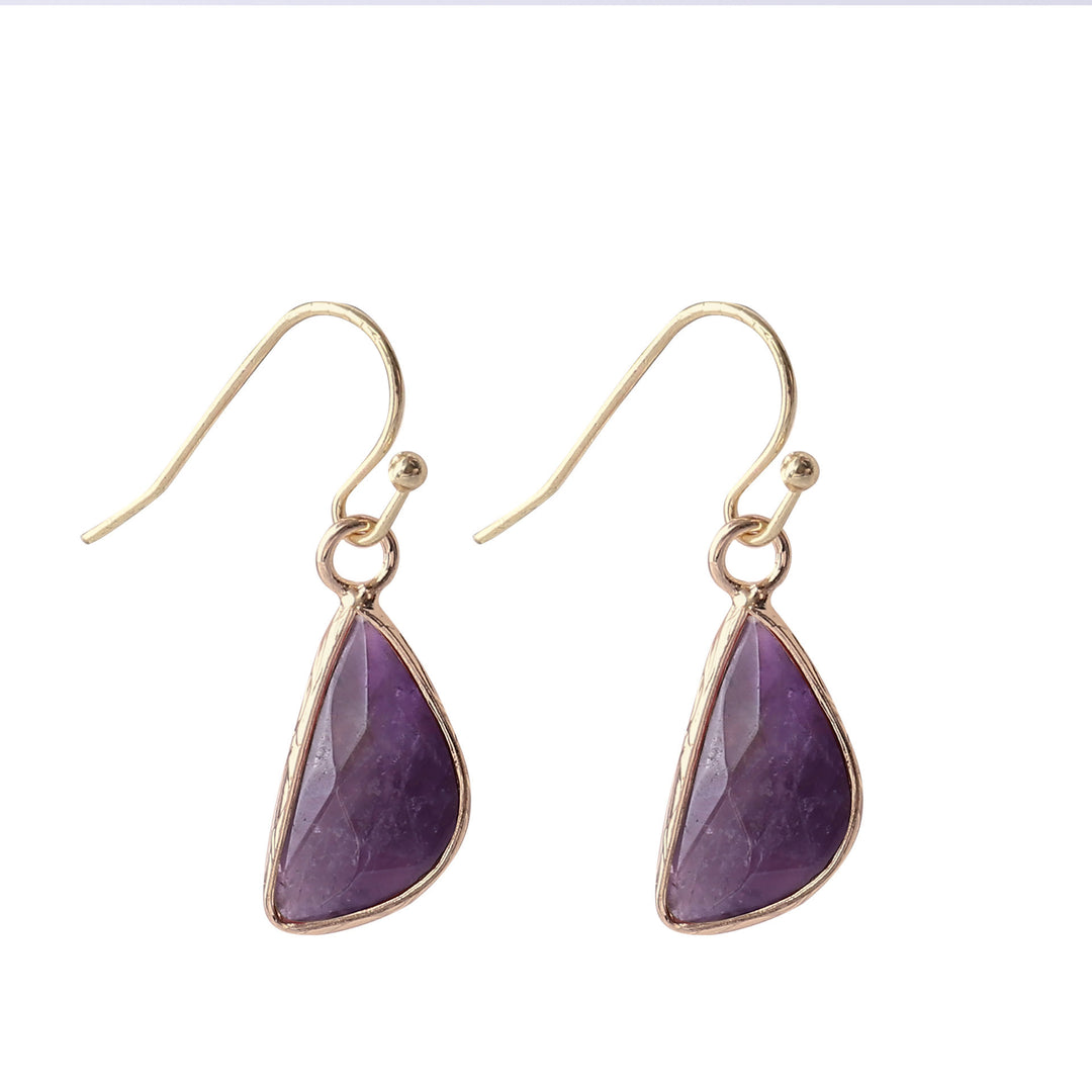 Pendientes de cristal de Olivenorma con corte semicircular y ángulo romo