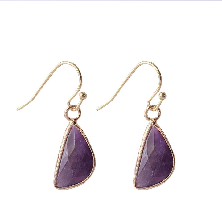 Pendientes de cristal de Olivenorma con corte semicircular y ángulo romo