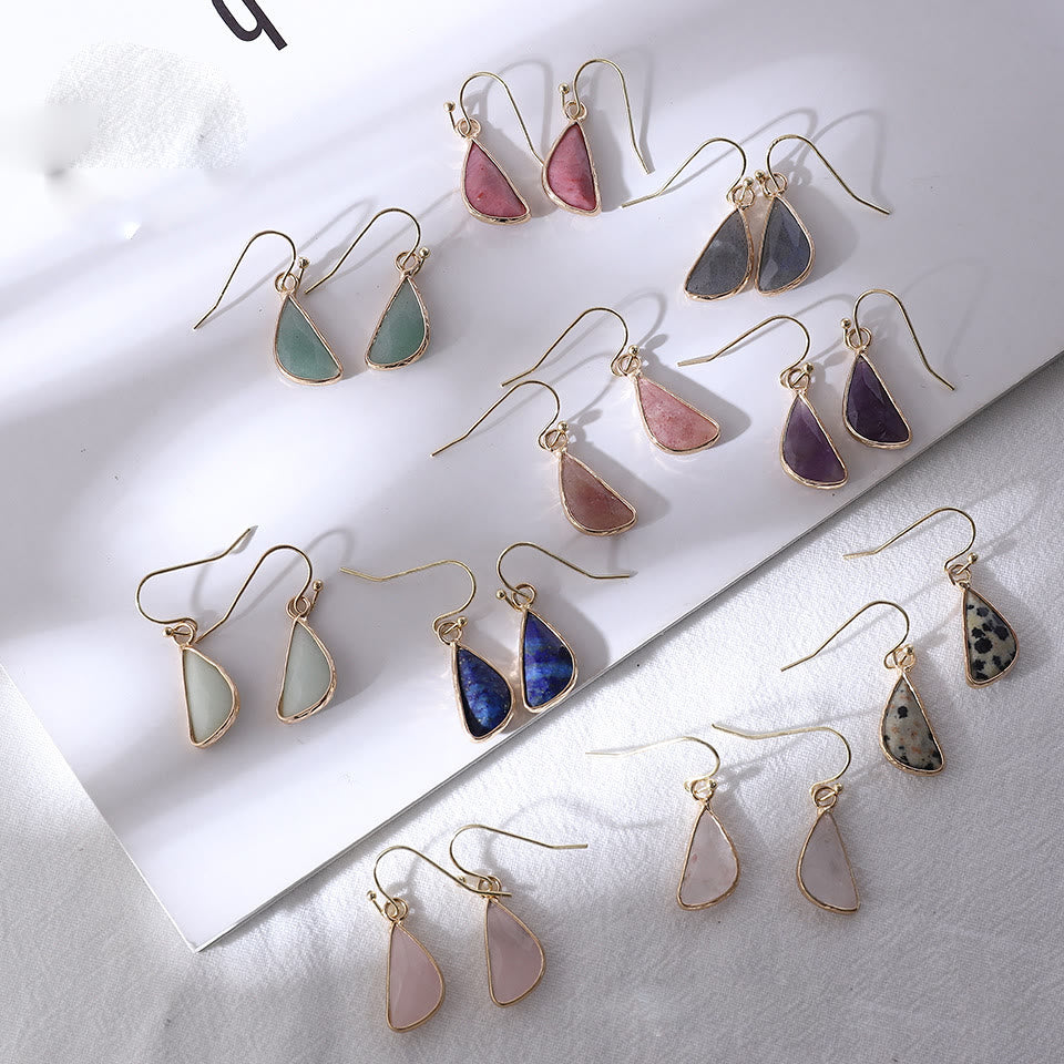 Pendientes de cristal de Olivenorma con corte semicircular y ángulo romo