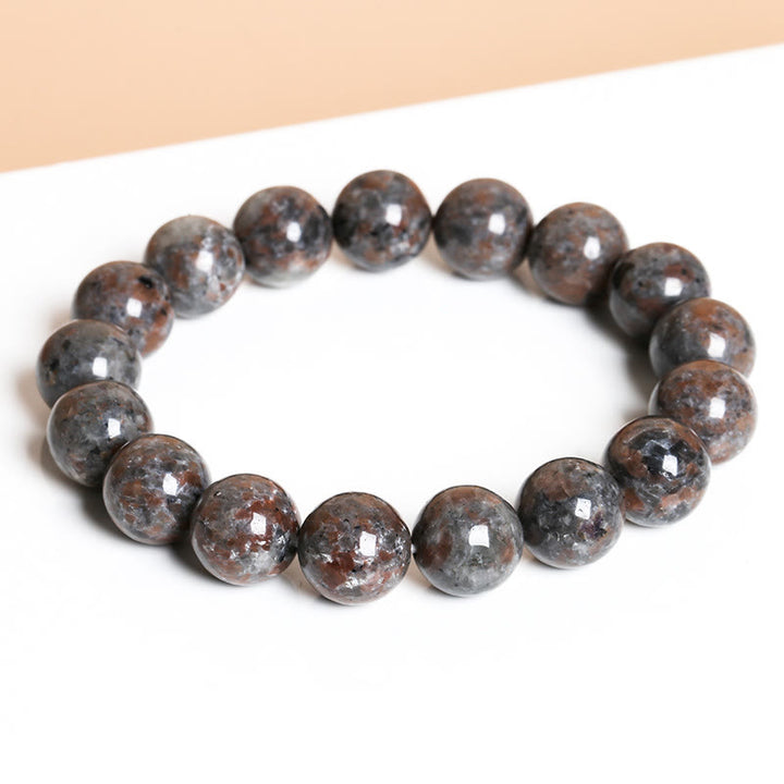 Pulsera Olivenorma de cuentas de yooperlita natural de 6-12 mm
