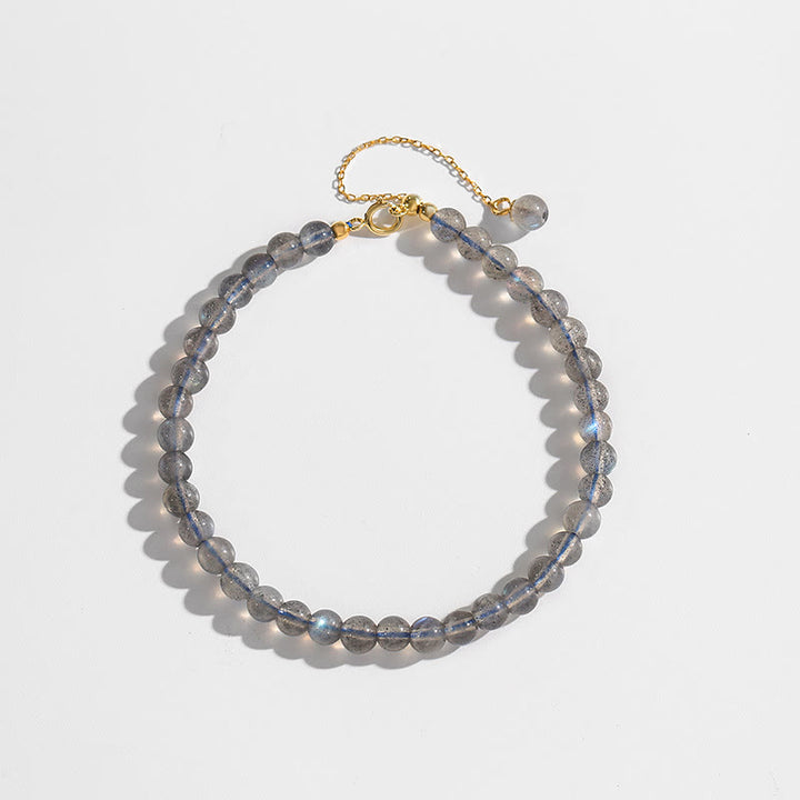 Pulsera de cuentas finas de labradorita natural Olivenorma