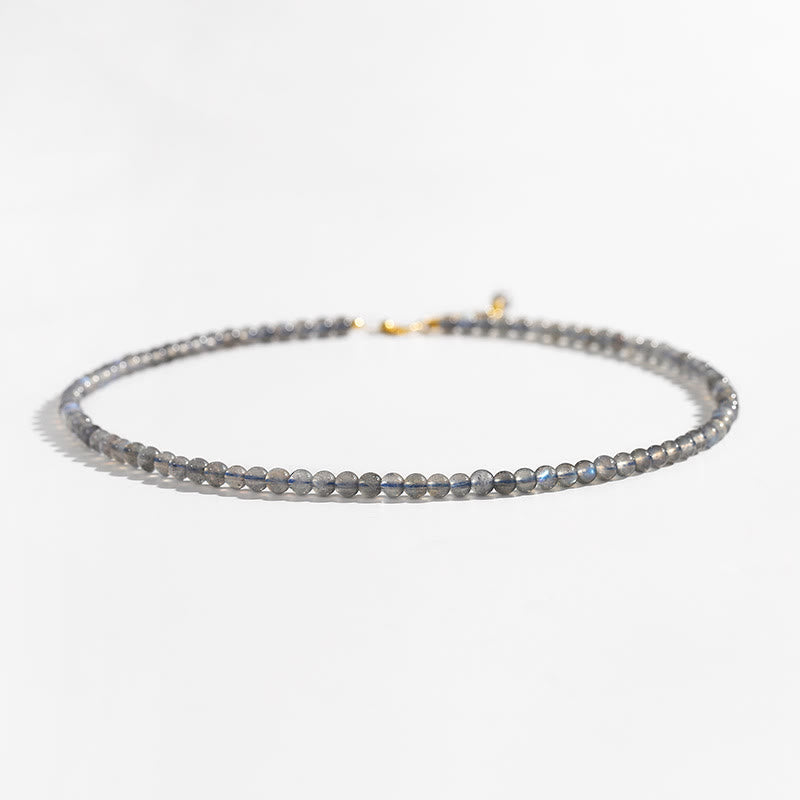 Pulsera de cuentas finas de labradorita natural Olivenorma