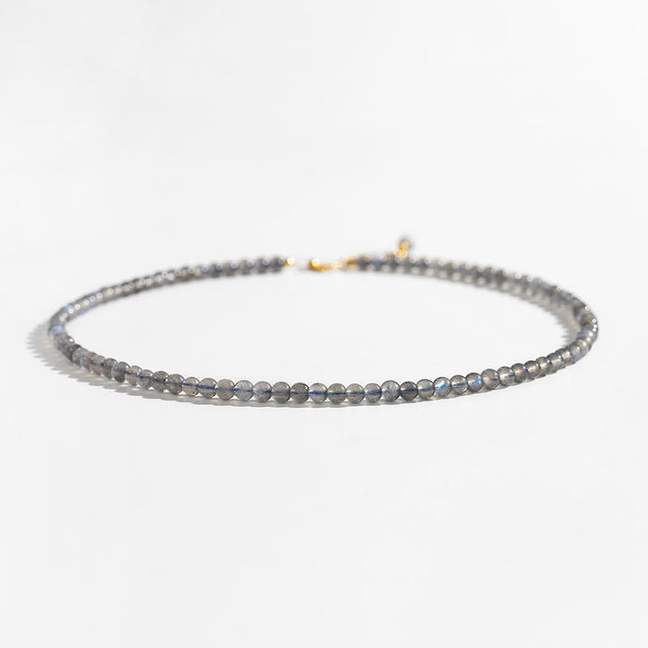 Pulsera de cuentas finas de labradorita natural Olivenorma