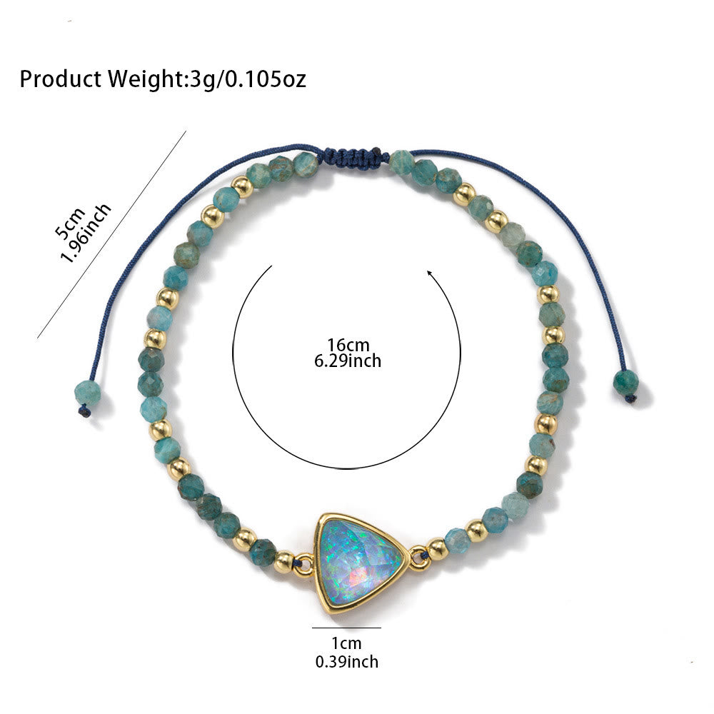 Pulsera con colgante de ópalo coloreado y cuentas de cristal natural de Olivenorma