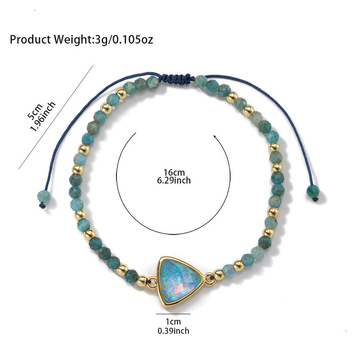 Pulsera con colgante de ópalo coloreado y cuentas de cristal natural de Olivenorma