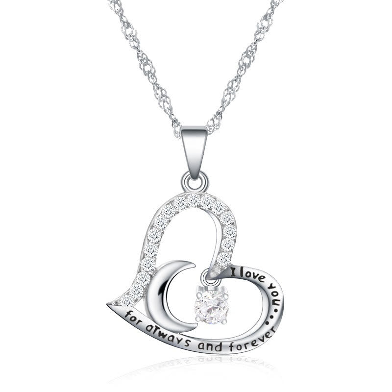 Collar con piedra de nacimiento "Te amo por siempre y para siempre" de Olivenorma