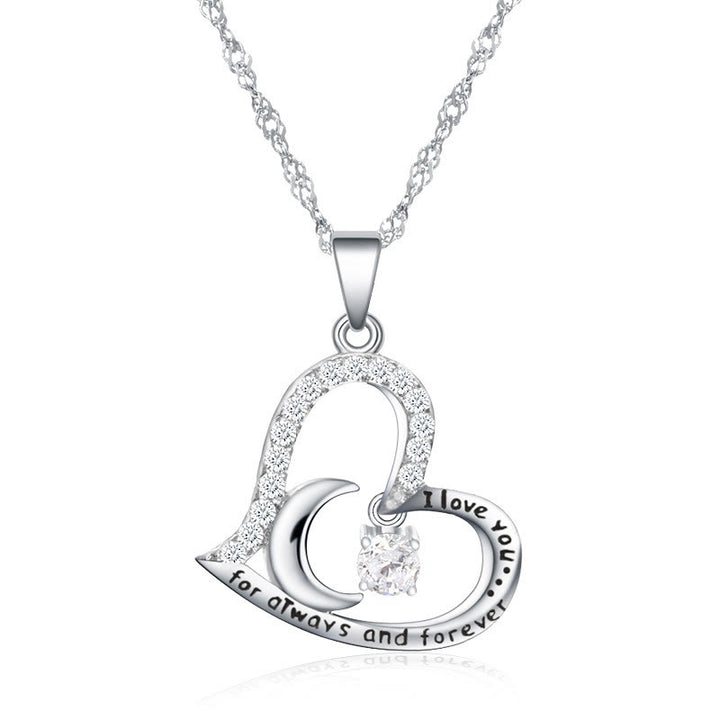 Collar con piedra de nacimiento "Te amo por siempre y para siempre" de Olivenorma