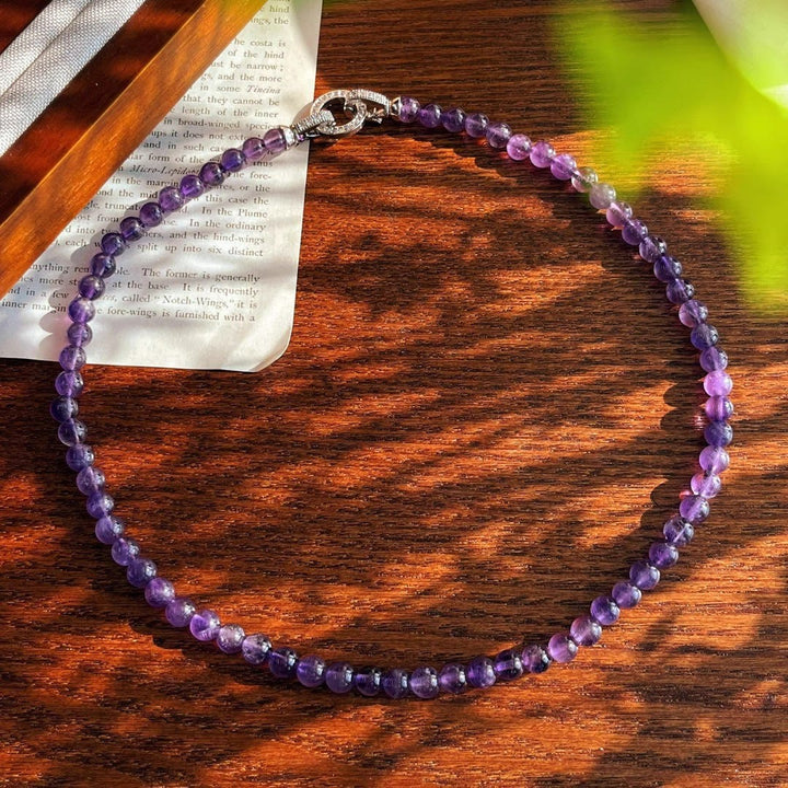 Collar de cuentas de amatista natural Olivenorma de 6/8 mm