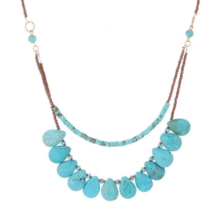 Collar delicado de turquesa natural bohemia de Olivenorma
