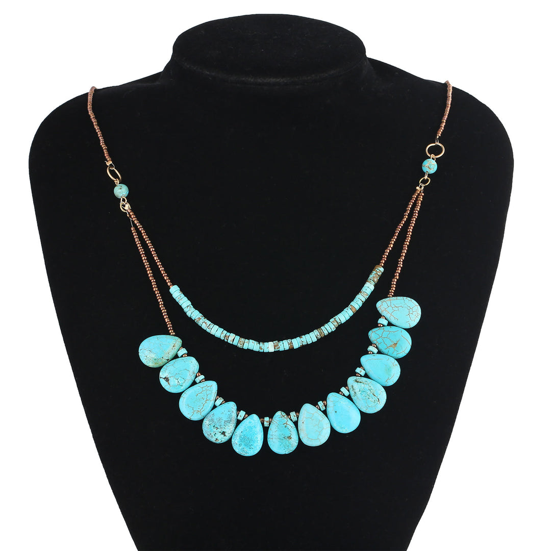 Collar delicado de turquesa natural bohemia de Olivenorma