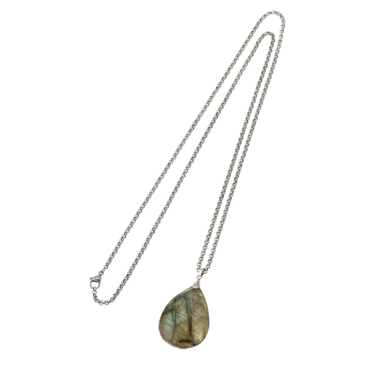 Collar con colgante de gota de agua de labradorita Olivenorma