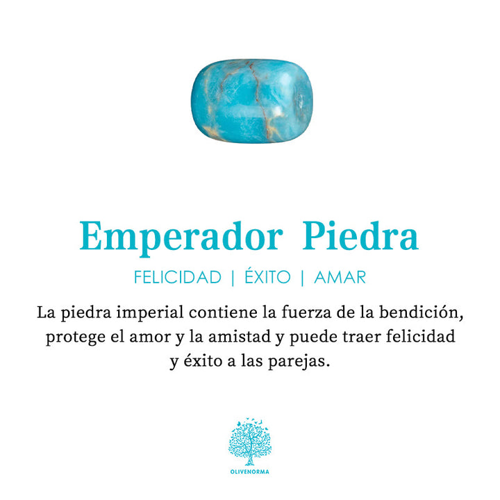 Pulsera con arbol de la vida de piedra del emperador Olivenorma