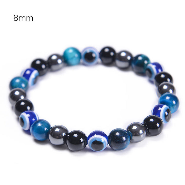Pulsera de obsidiana, hematita, azul y rojo, ojo de tigre, Olivenorma