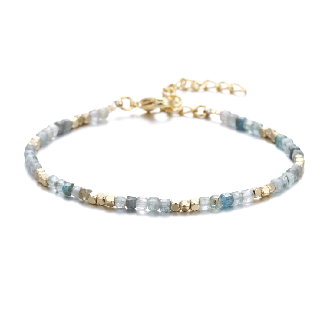Pulsera con hebilla de metal tallada en cubo de piedra natural Olivenorma