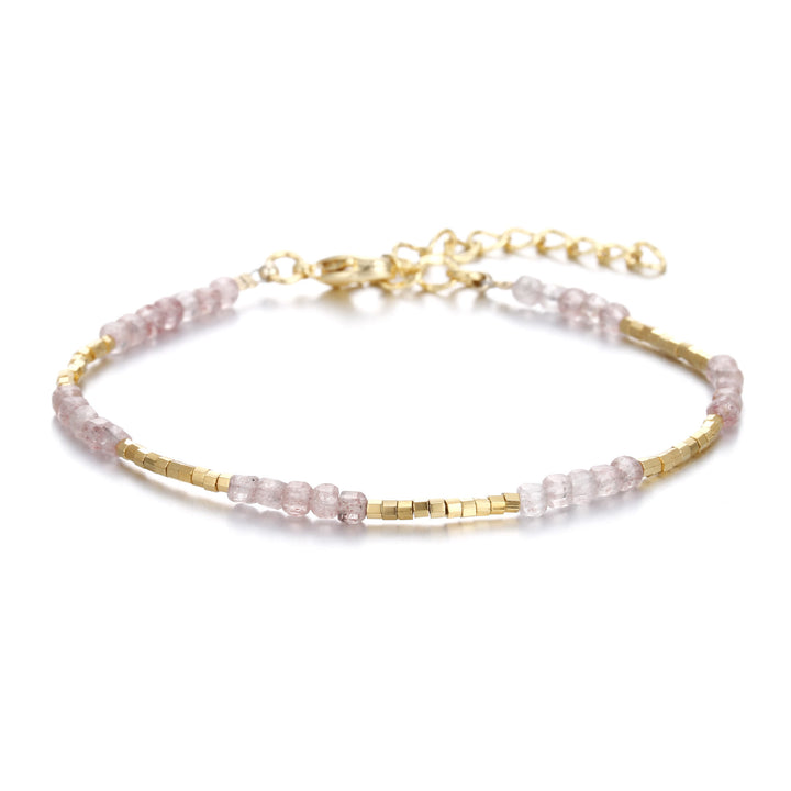 Pulsera con hebilla de metal tallada en cubo de piedra natural Olivenorma