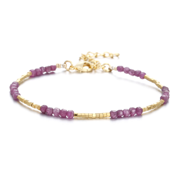Pulsera con hebilla de metal tallada en cubo de piedra natural Olivenorma