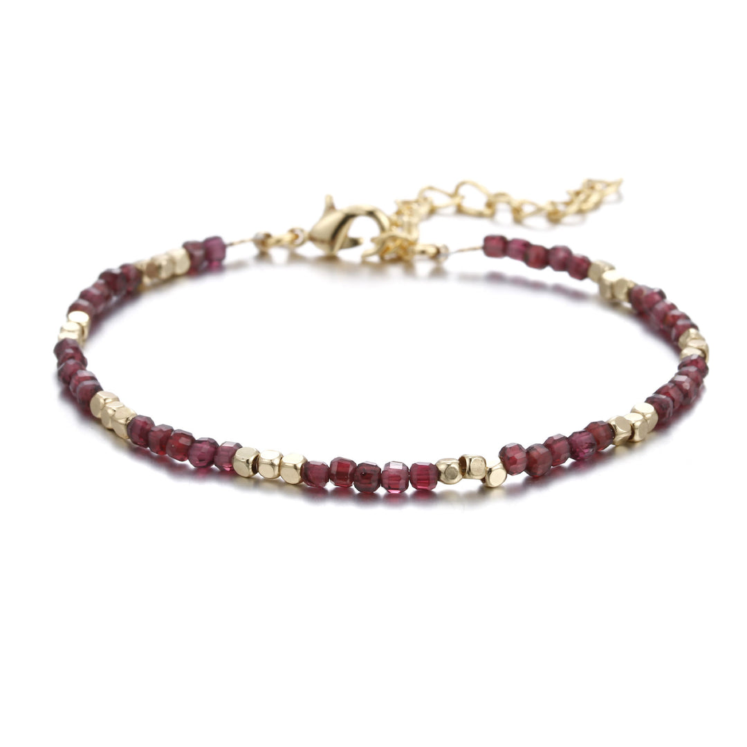 Pulsera con hebilla de metal tallada en cubo de piedra natural Olivenorma