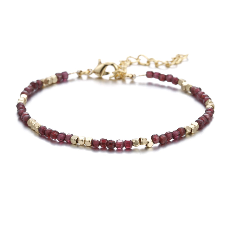 Pulsera con hebilla de metal tallada en cubo de piedra natural Olivenorma