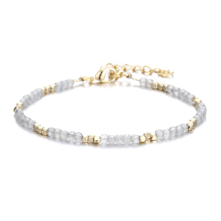 Pulsera con hebilla de metal tallada en cubo de piedra natural Olivenorma