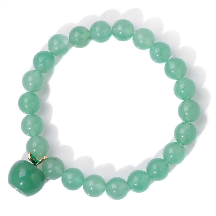 Pulsera Olivenorma con colgante de manzana y cuentas de piedra natural de 8 mm