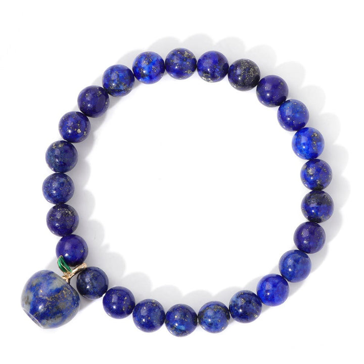 Pulsera Olivenorma con colgante de manzana y cuentas de piedra natural de 8 mm