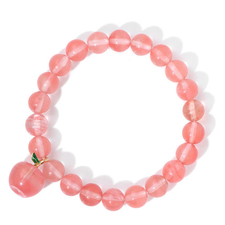 Pulsera Olivenorma con colgante de manzana y cuentas de piedra natural de 8 mm