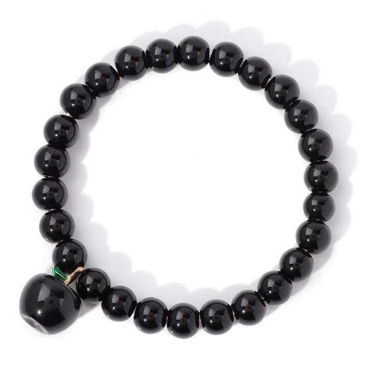 Pulsera Olivenorma con colgante de manzana y cuentas de piedra natural de 8 mm