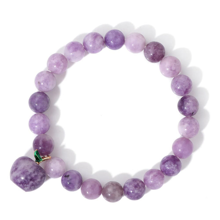 Pulsera Olivenorma con colgante de manzana y cuentas de piedra natural de 8 mm