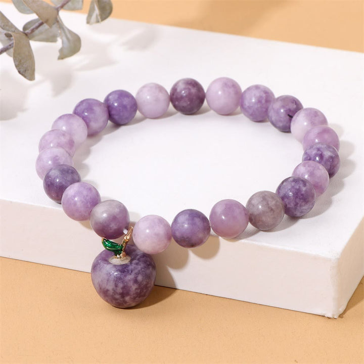 Pulsera Olivenorma con colgante de manzana y cuentas de piedra natural de 8 mm
