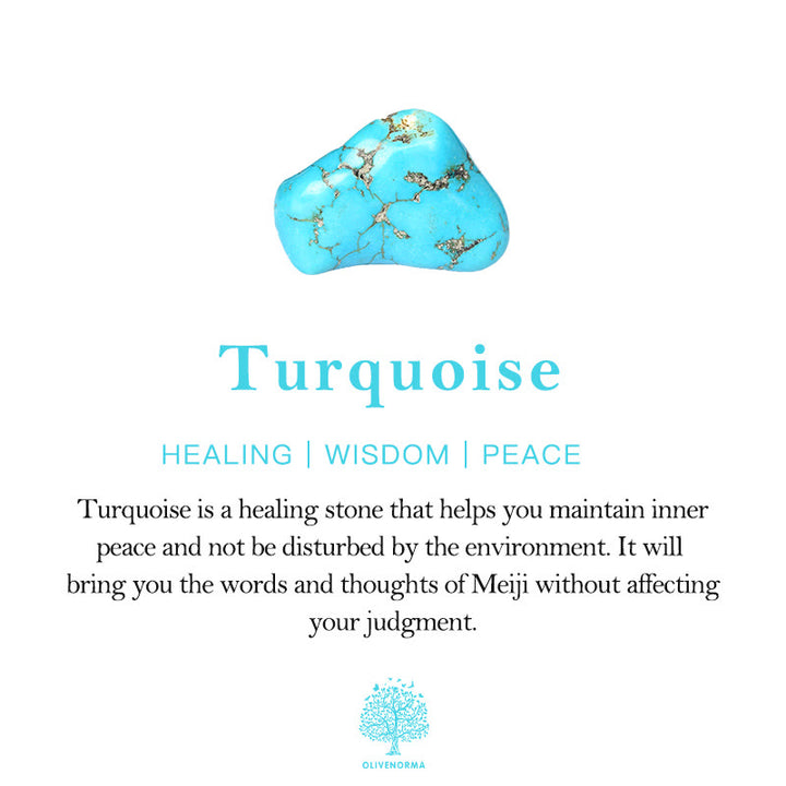 Pulsera de cuentas de turquesa natural con árbol de la vida de Olivenorma