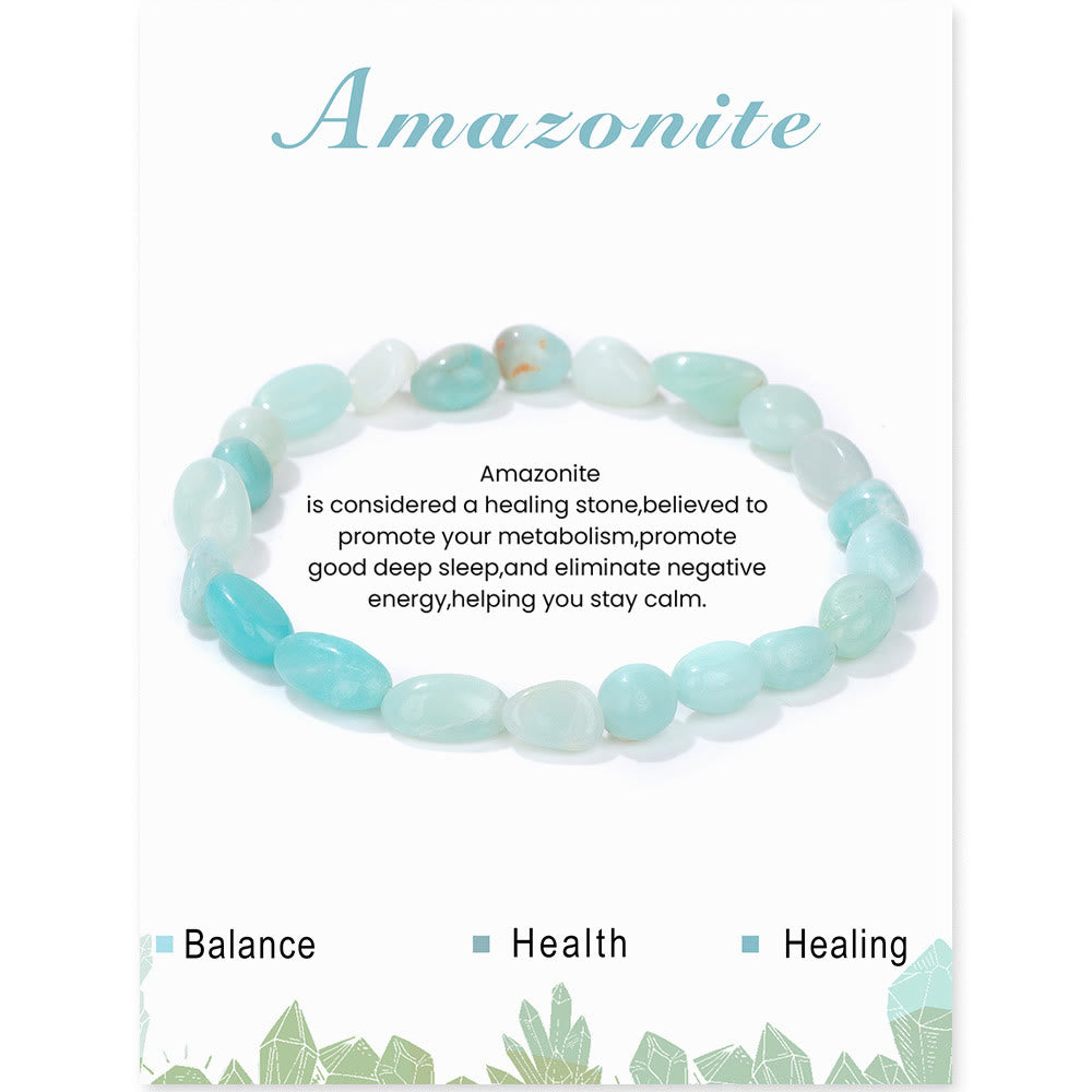 Pulsera Olivenorma de cuentas de cristal irregulares naturales de 6-8 mm
